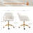 Swivel Boucle Task Chair With Armrest And Gold Steel Frame