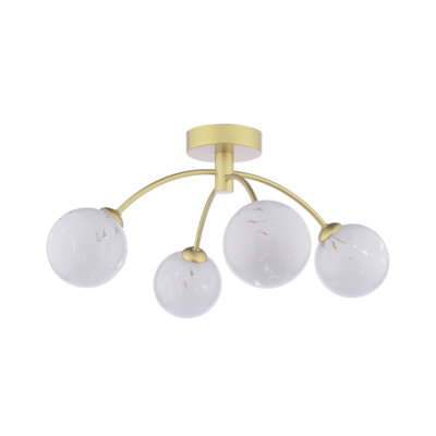 IZZY 4LT SEMI FLUSH GOLD CW CONFETTI GLS