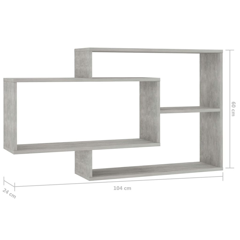 Neo 3 Piece Tiered Shelf, Concrete Gray