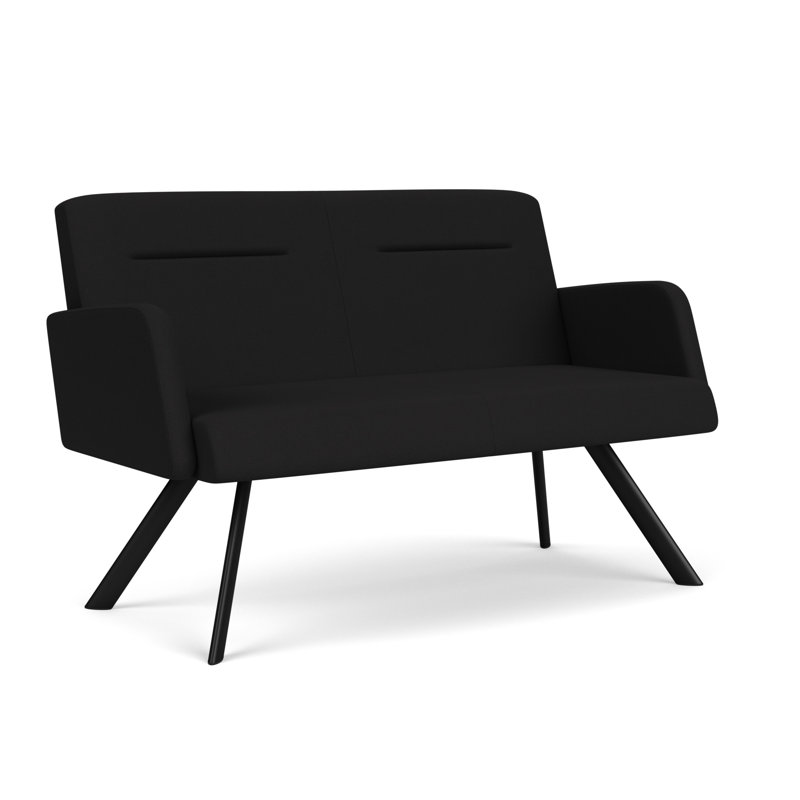 Causeuse Willow, Noir, Noir Visite Libre - tissu uni