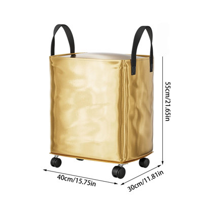 Plastic Organizer Rolling Storage Bag With Wheels Foldable Large Capacity Laundry Hamper Organizer With Carry Handles Waterproof Fabric Storage Bin For Clothes Blankets Dorm