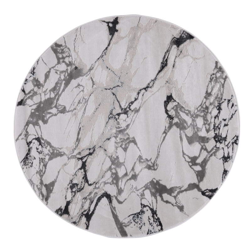 Tapis noir et gris texturé à motif abstrait Ilios Collection, Rectangle 2 pi x 3 pi