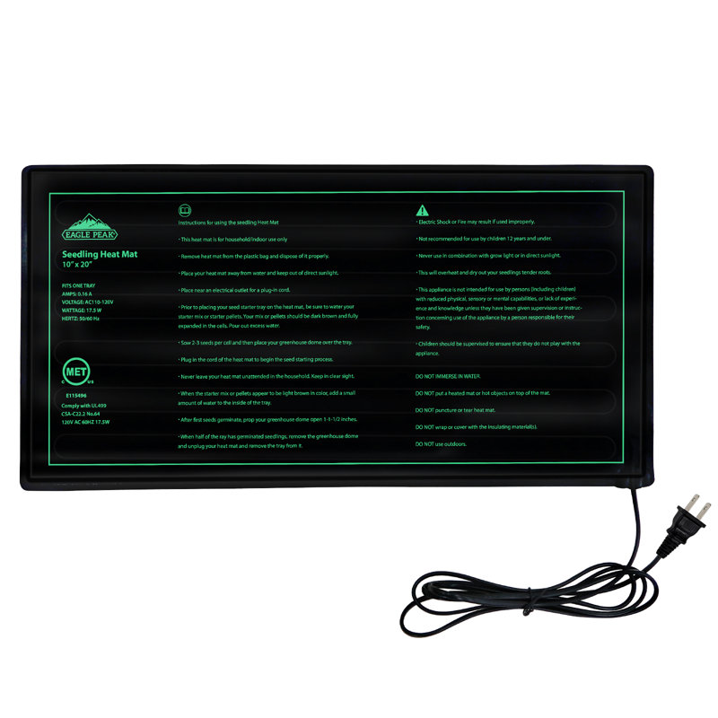 10 in. x 20 in. Waterproof Seedling Heat Mat