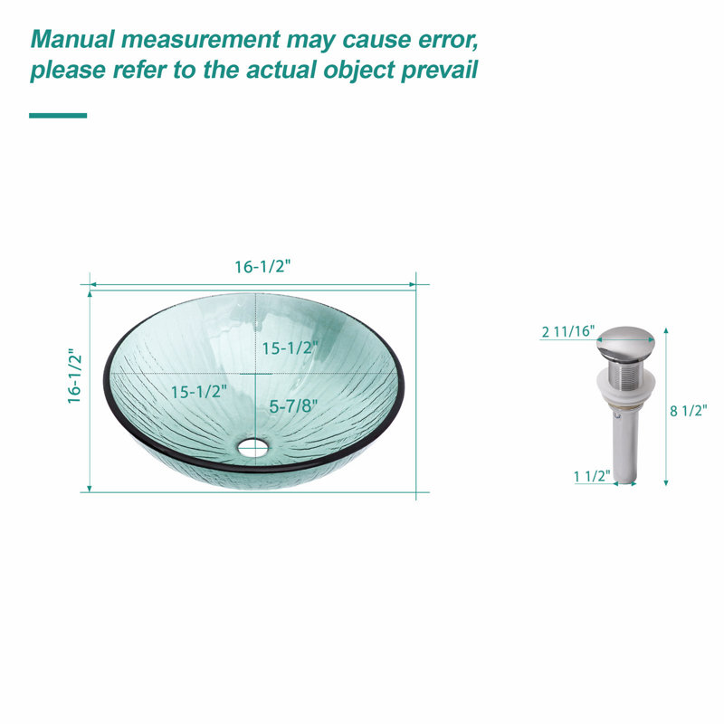 Vessel Bathroom Sink With Pop-Up Drain