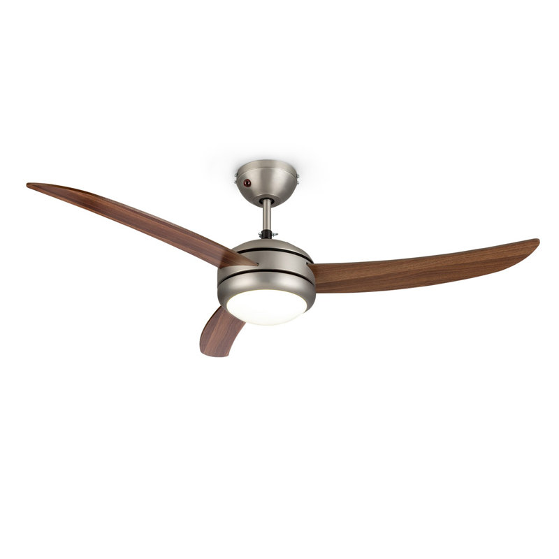 132cm Ceiling Fan with Light Kit, Dark brown