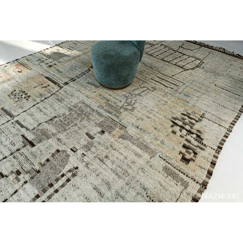 Modern Distressed One-of-a-Kind Rectangle 9'9" X 13'8" Area Rug