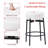4 Piece Set 24 Inch Swivel Bar Stools With Teddy Fleece Seat Black-2087063150-2087063148-2087063146