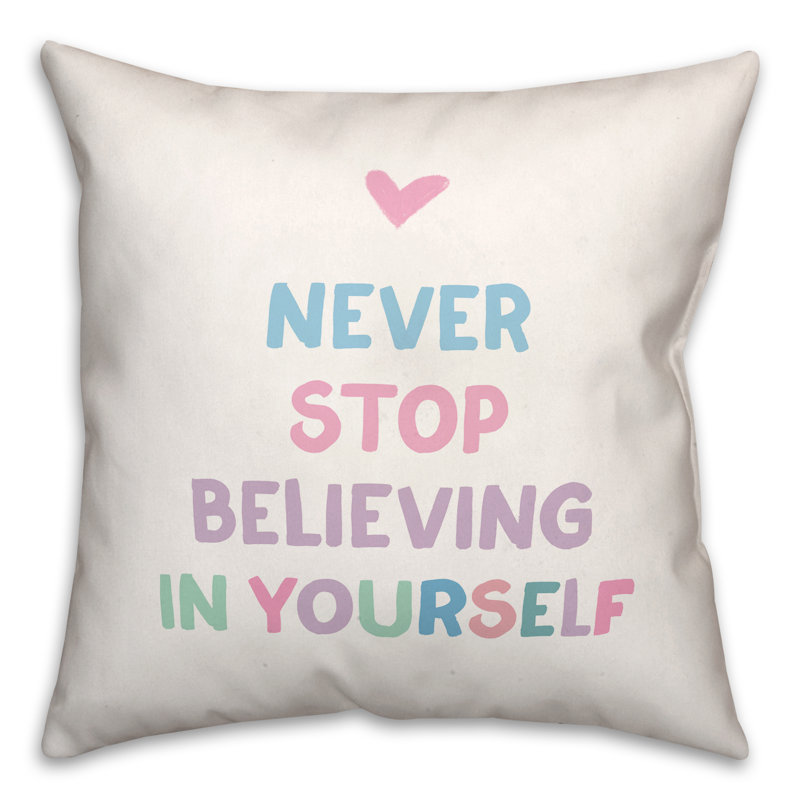  Housse et insert de coussin carré Believe in Yourself