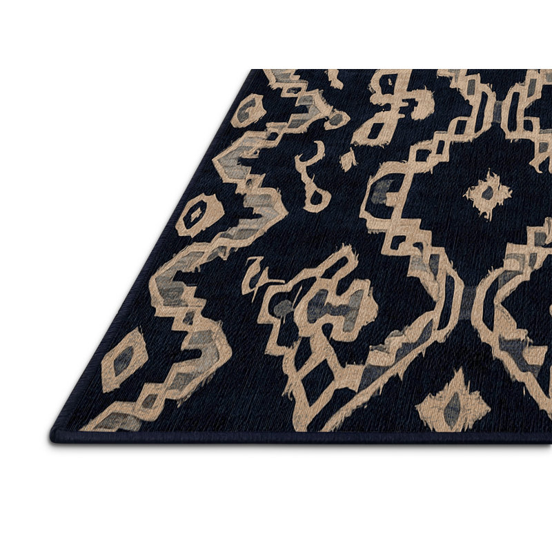 Machine Washable Gray Area Rug, Rectangle 5' x 8'