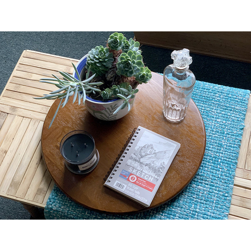 MGP Porcelain Oak Stainless Steel Lazy Susan Serving Dish
