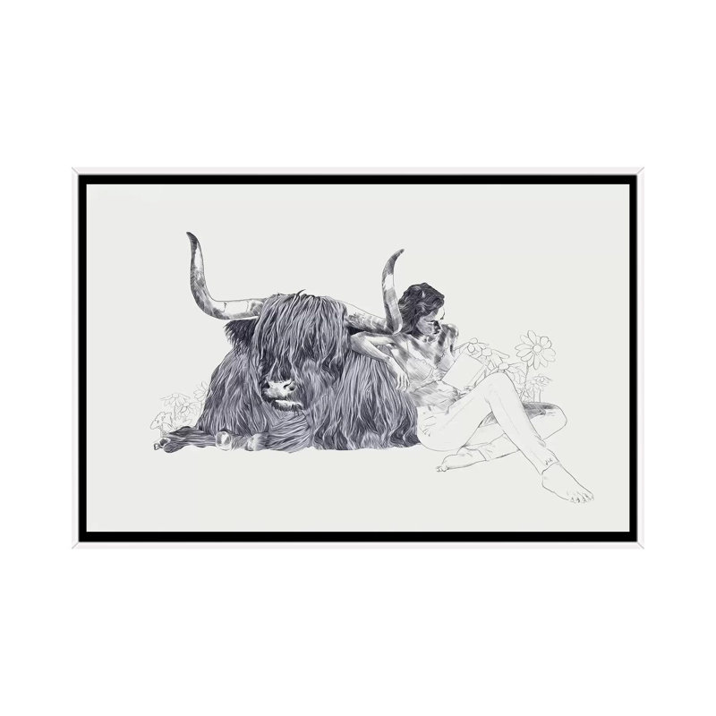 Taurus by Jenny Rome - Print on Canvas, 152.5 cm H x 101.5 cm W, White Framed