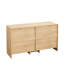 Commode de coin en forme d'arc - 6 tiroirs, grande console de rangement au fini naturel-1422527160