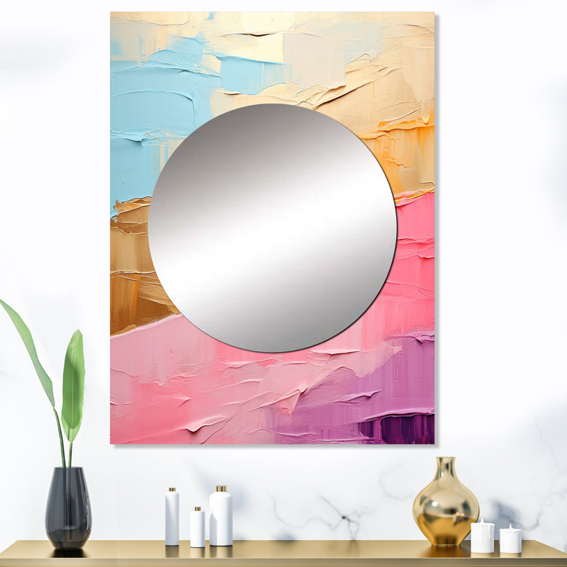 Latecia Minimalisme Chassant Rainbows I - miroir décoratif arc-en-ciel, grand miroir mural traditionnel, impression d'art en métal