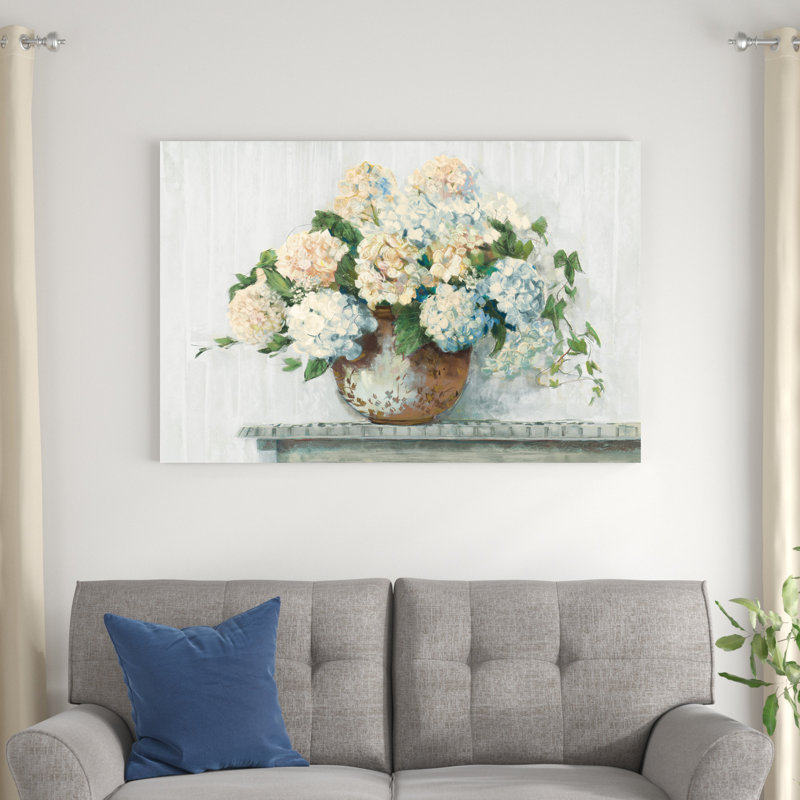 " White Hydrangea Cottage ", 48" H x 32" W