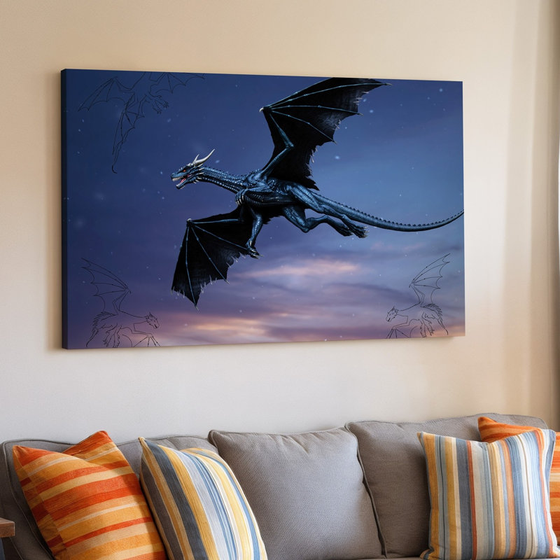 Reproduction d'art sur toile, "Mythical Dragon", H 9 po x l 12 po