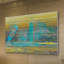 « blue bateau docked » par parvez taj,-impression sur bois-18338621
