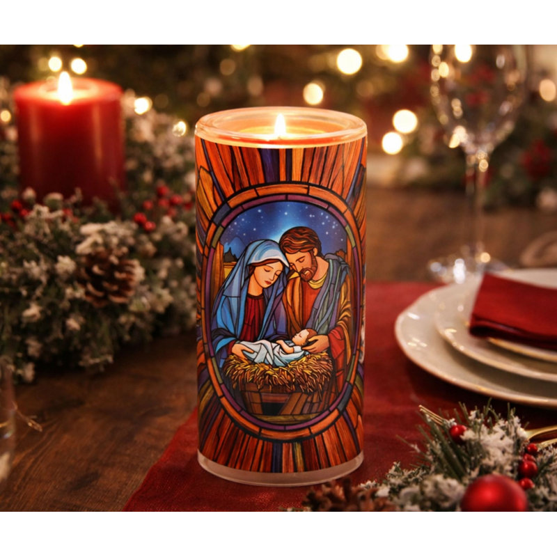 Candleholder Holy Family With Child 8"
