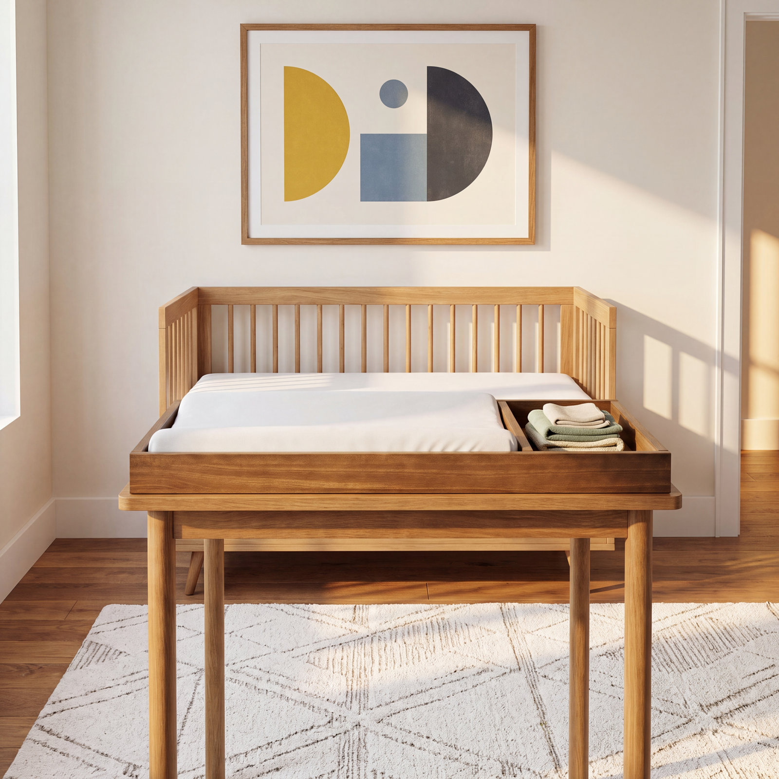 Greenguard Gold Certified Changing Table Topper, Natural Walnut
