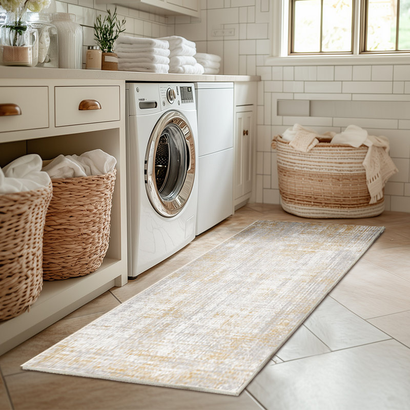 Siddon Chenille Mashine Washable Vintage Indoor Arae Rug with Non-Slip Backing for Bedroom Living Room Kitchen Entryway