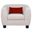 Chaise Everrest de couleur crème avec coussins décoratifs