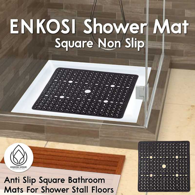 Grand tapis de douche carré antidérapant