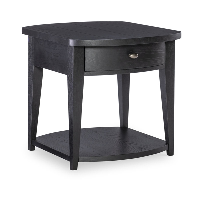 Table de bout à tiroir (1 tiroir, tablette inférieure), Noir
