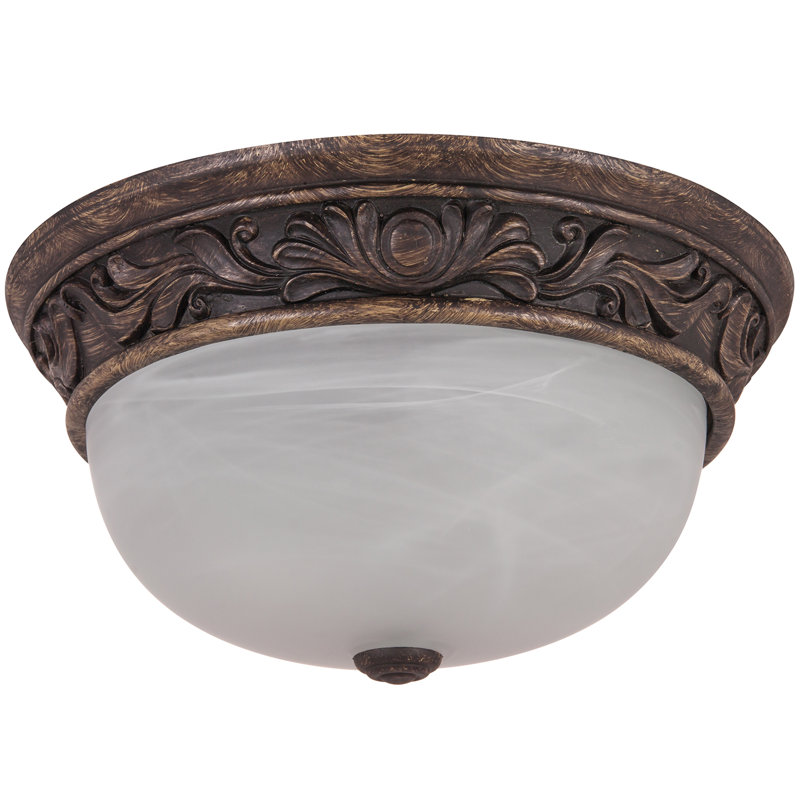 13 In.  Decorative UL Listed Bronze Flush Mount
