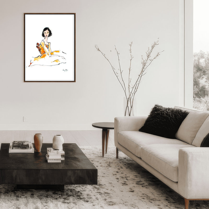 Flora Print by Chauncey Jacks, 16" H x 12" W x 2.375" D, Framed Canvas, Brown