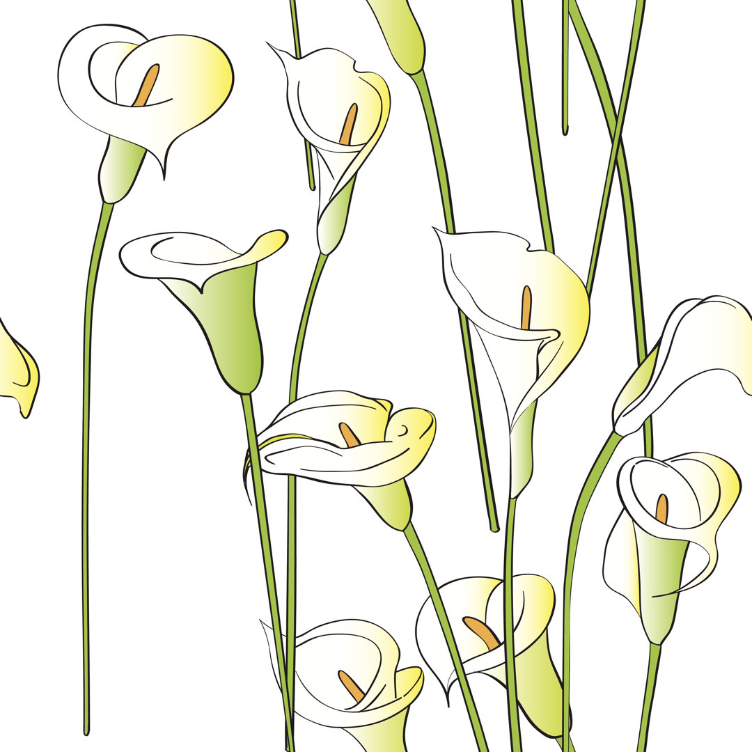 Tildenville Calla Pattern von Richcat - Grafik auf Segeltuch