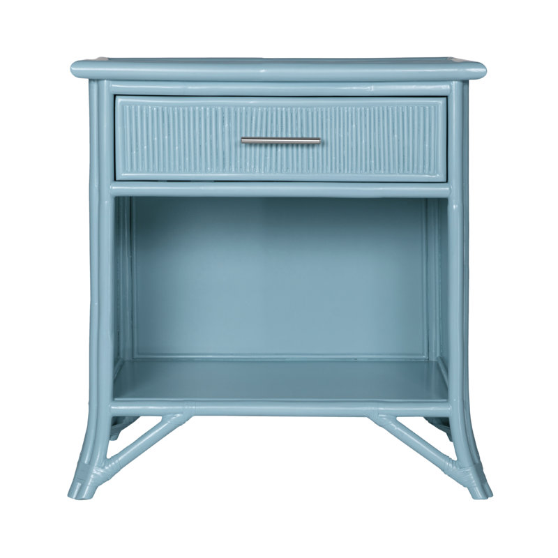 Table de chevet 1 tiroir, Bleu piscine