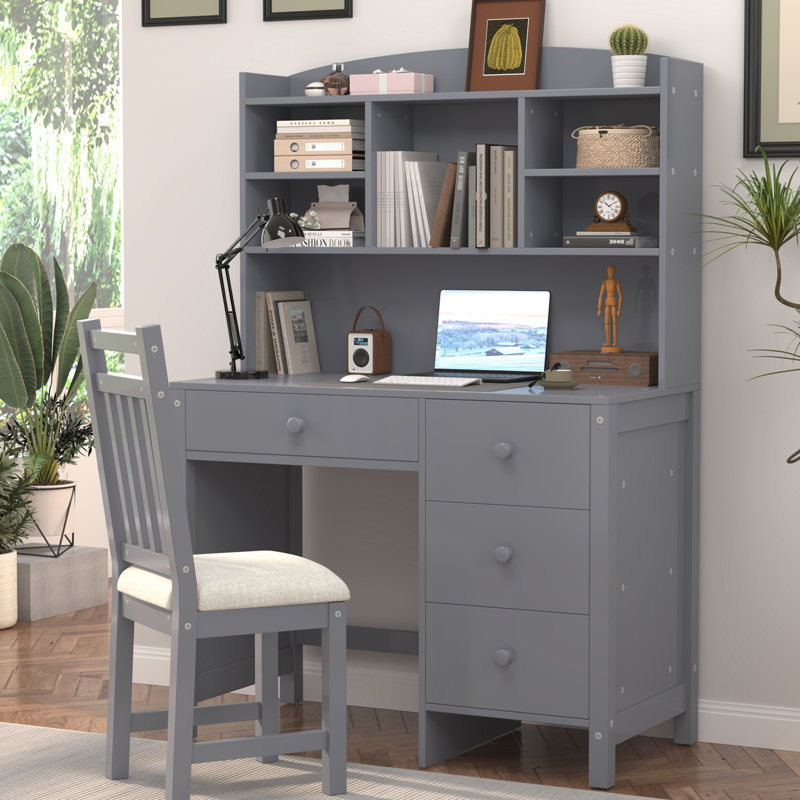 Bureau d'ordinateur avec huche et chaise