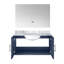 Meuble-lavabo bleu marine avec comptoir en marbre et miroir à DEL - Coffre de rangement spacieux et spacieux, loquet à fermeture en douceur durable
