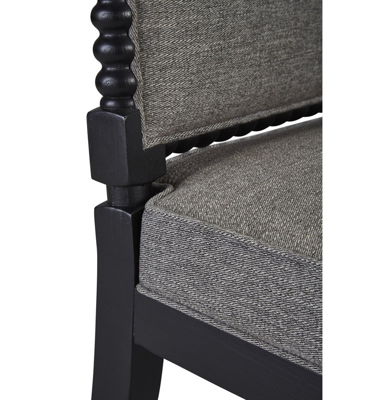 Sara Upholstered Dining Chair, Gray, Black