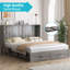 Grand lit escamotable avec 2 tiroirs sans matelas USB-1560084100