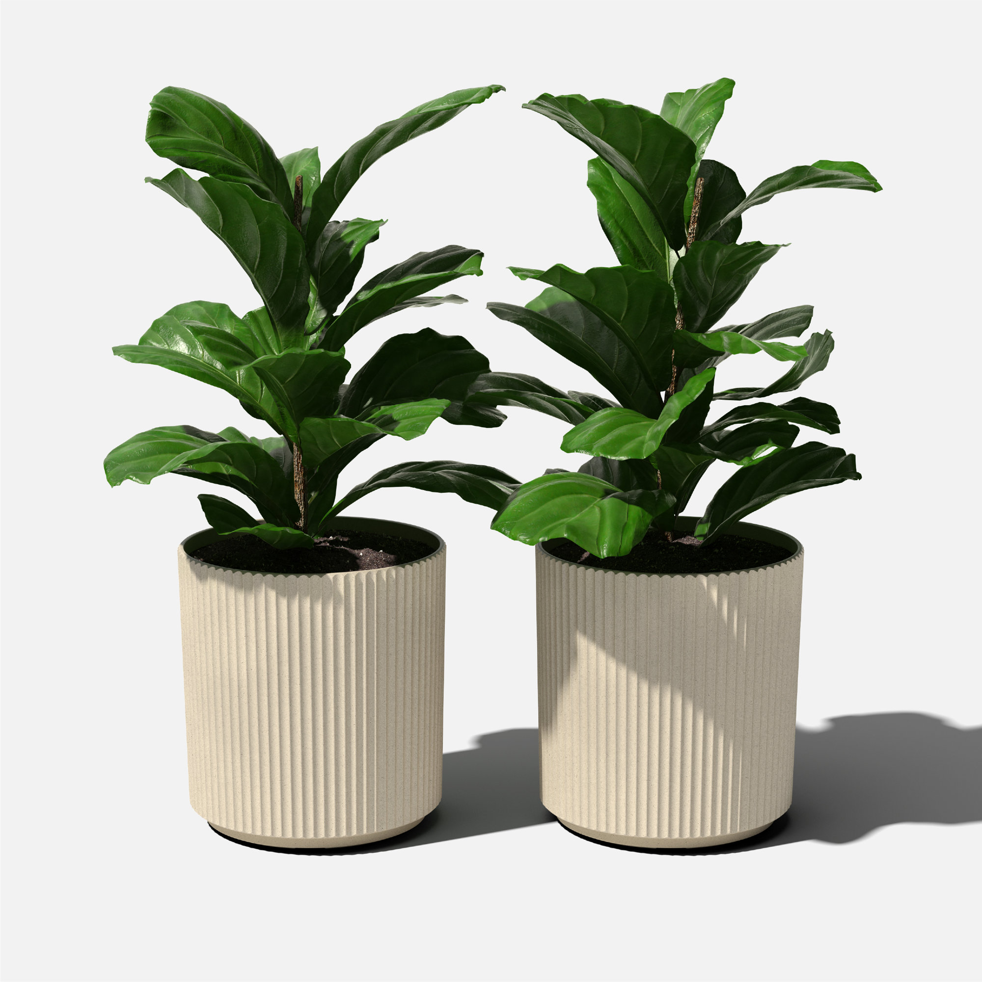 Demi Series Round Planter, 19.75" H x 18.5" W x 18.5" D, Sand, 2