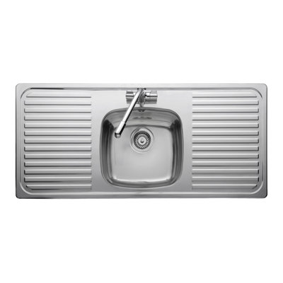Linear 1160 x 508mm stainless steel inset sink with 1 bowl