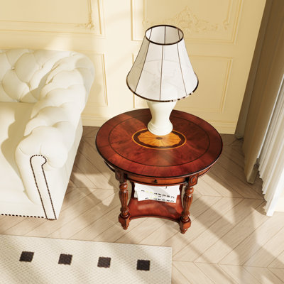 Table de bout ovale en bois avec rangement Bunnlevel