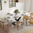 Modern Rectangular Dining table with Glossy Sintered Stone Table top, White Kitchen Table with Stainless Steel Legs for Dining Room-109506273-109506272