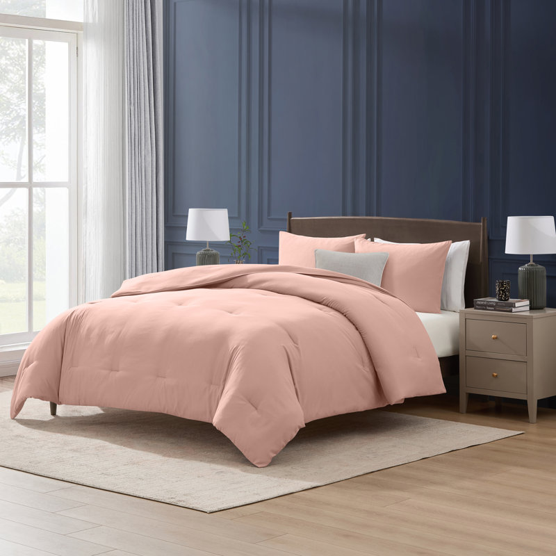  soft microfiber 3 piece comforter set with pillow shams, Bali Blush, Queen Comforter + 2 Standard Shams