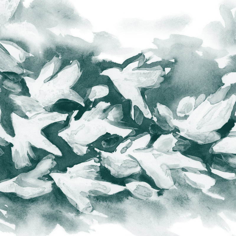 Teal Flock I by June Erica Vess - Wrapped Canvas Print, 91 cm H x 91 cm W
