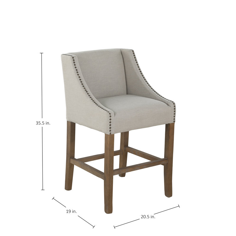 Winston Bar Stool, Burnished Oak, Counter Stool (24.4" Seat Height)