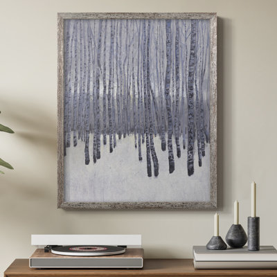 «Bare Trees in Winter I», reproduction encadrée - bois massif