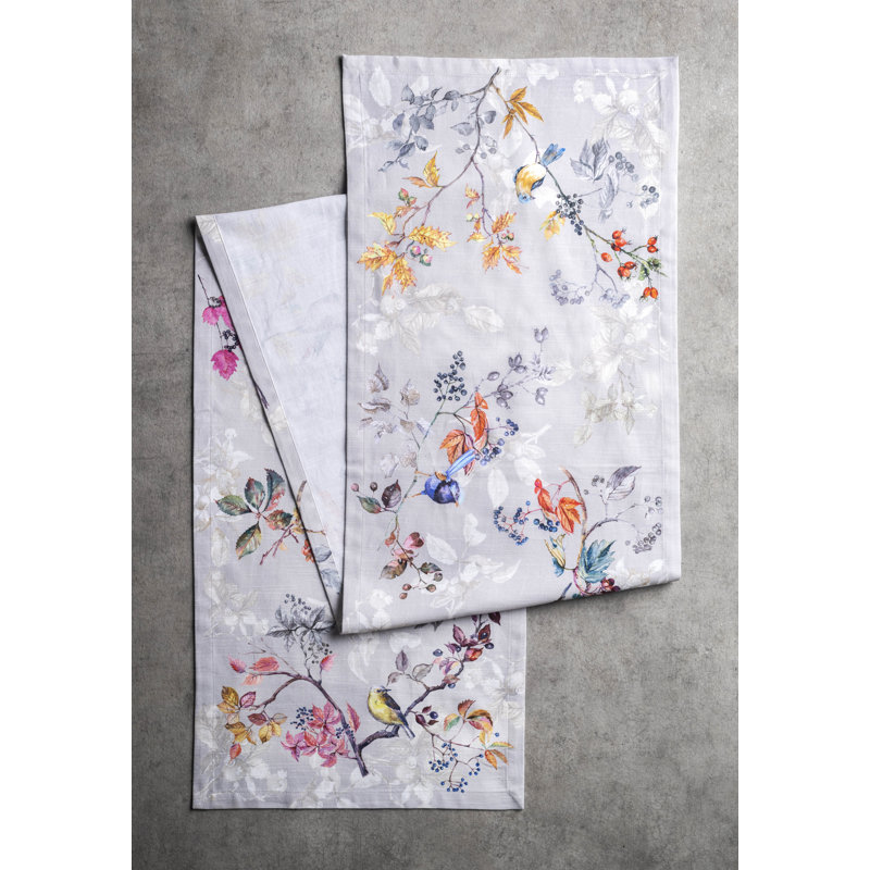 100% Cotton Christmas Table Runner, 72" x 14.5", Gray