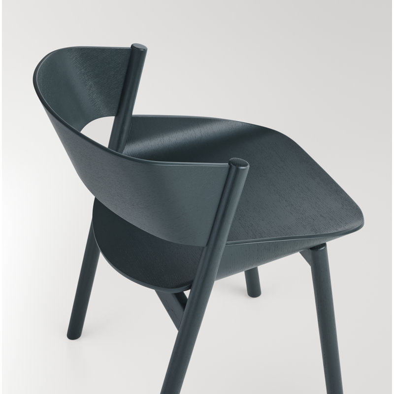 Port Upholstered Dining Chair, Navy Green on Ash