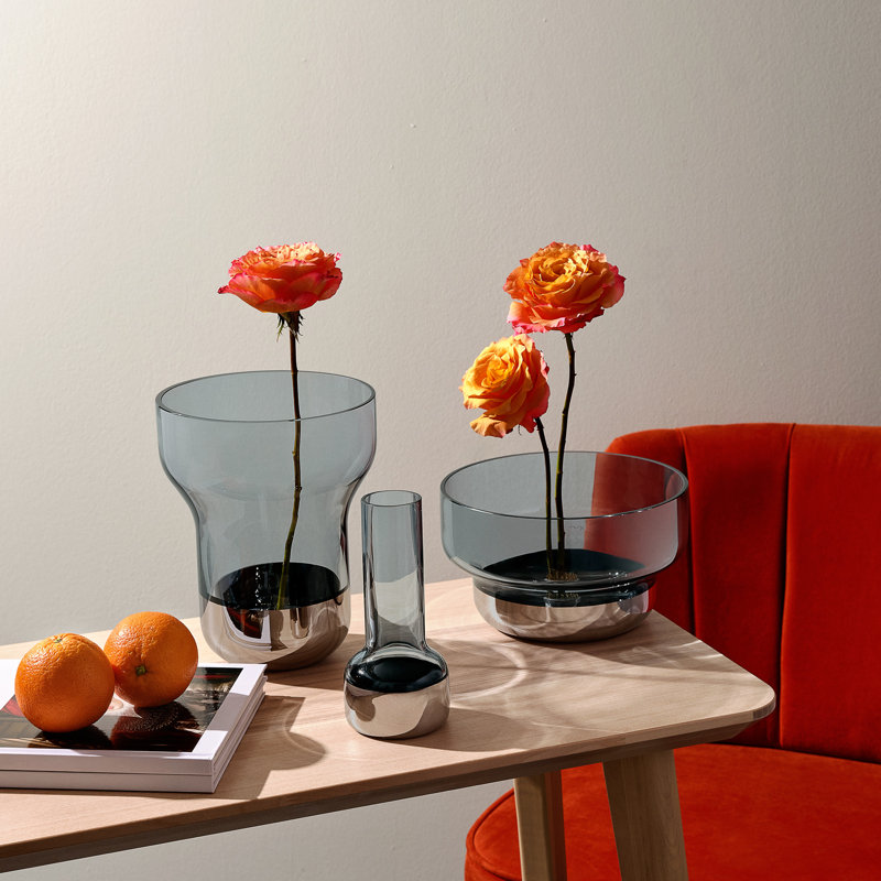 Contour Budvase bleu acier - Platine