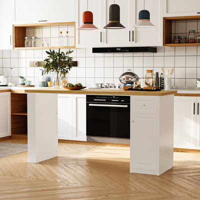 Kitchen Island With Storage Cabinet, Drawers