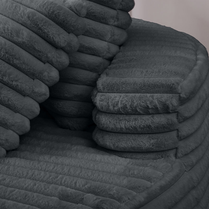 Upholstered Chaise Lounge, Grey