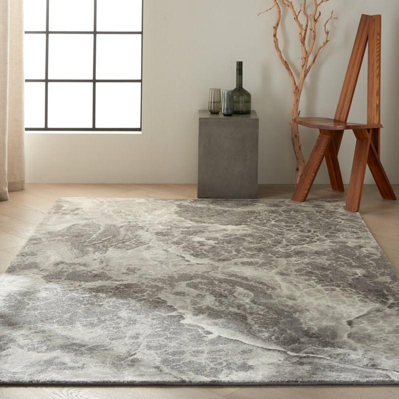Viscose Abstract Indoor Rug, Rectangle 7'9" x 9'9"