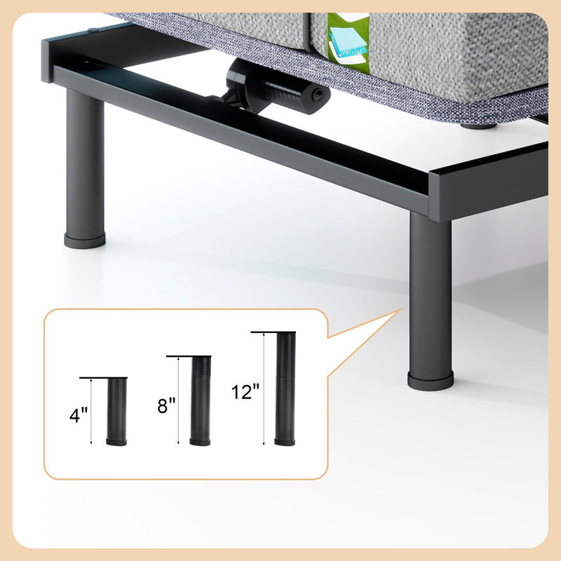 Base de lit réglable 12 po avec massage et zéro gravité, application et télécommande, anti-ronflement, chargeurs USB, capacité de poids de 750 lb, convient aux matelas de 5 à 12 po, y compris la mousse à mémoire de forme