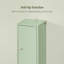 Armoire de rangement étroite pour salle de bain avec 2 portes, 1 tiroir, vert-582354575